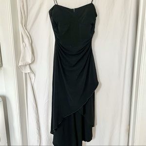 vintage black formfitting fairy asymmetrical dress